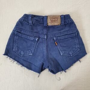 Vintage Levi's 566 Fit Navy Cutoff Jean Shorts Orange Tab 5t